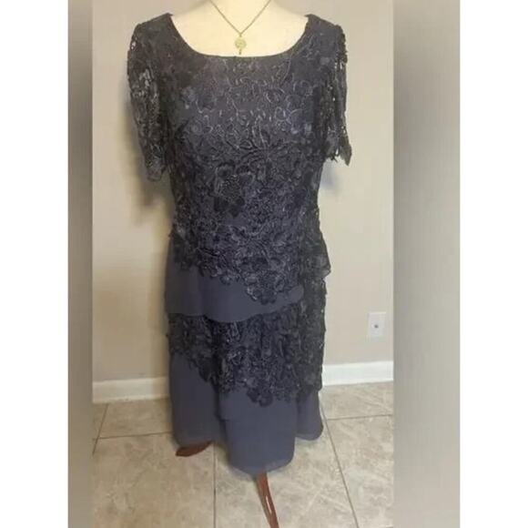 JJs House Formal Dress Wedding Size 12 Blue Gray Stormy - Picture 8 of 8